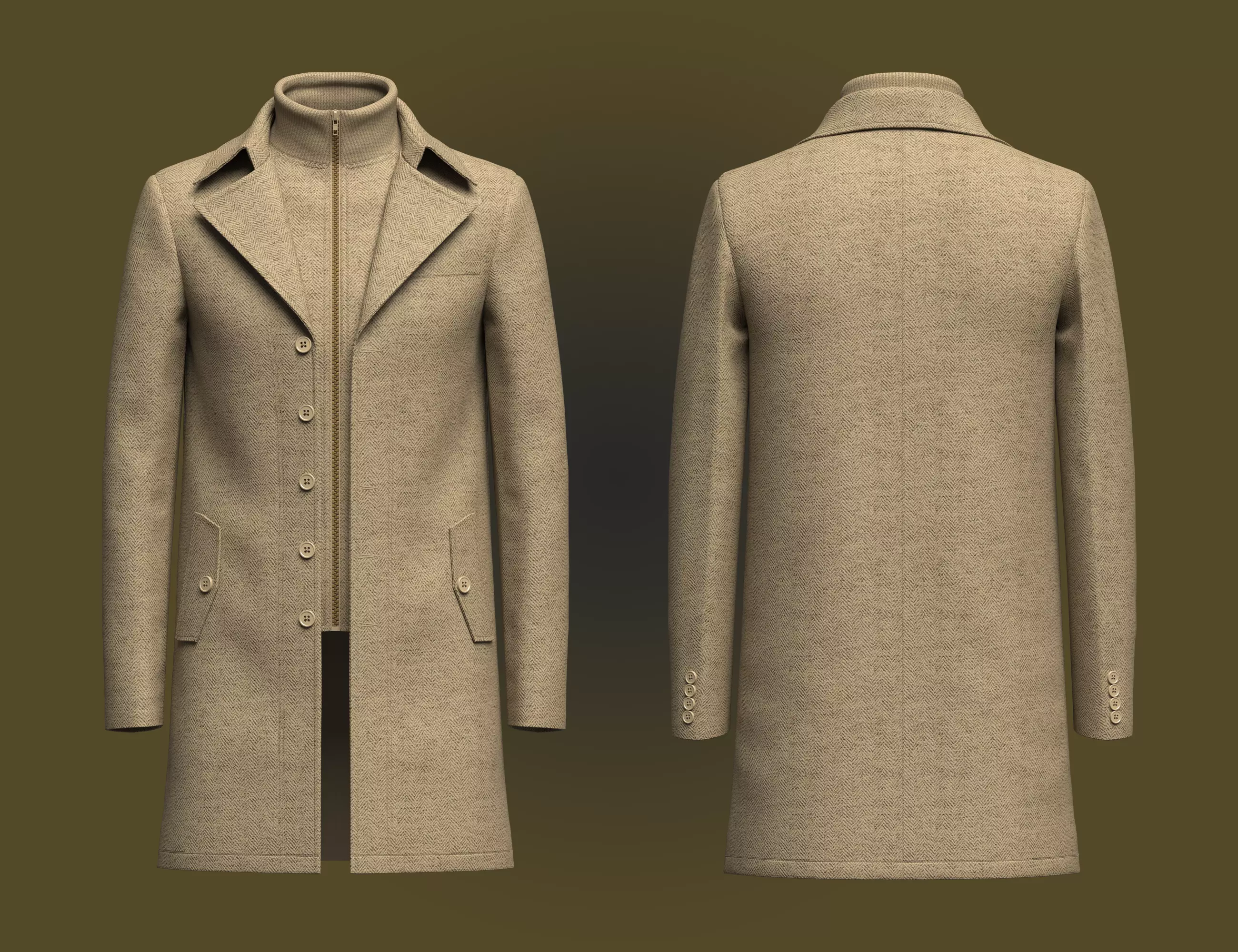 Trench Coat Man 3D model