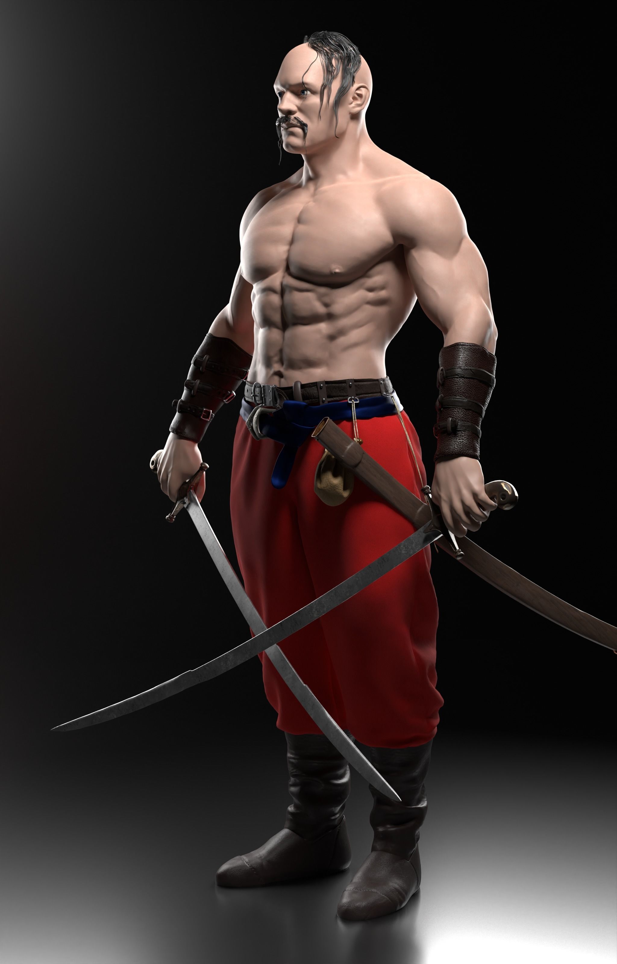 Ukrainian cossack 3D model_3