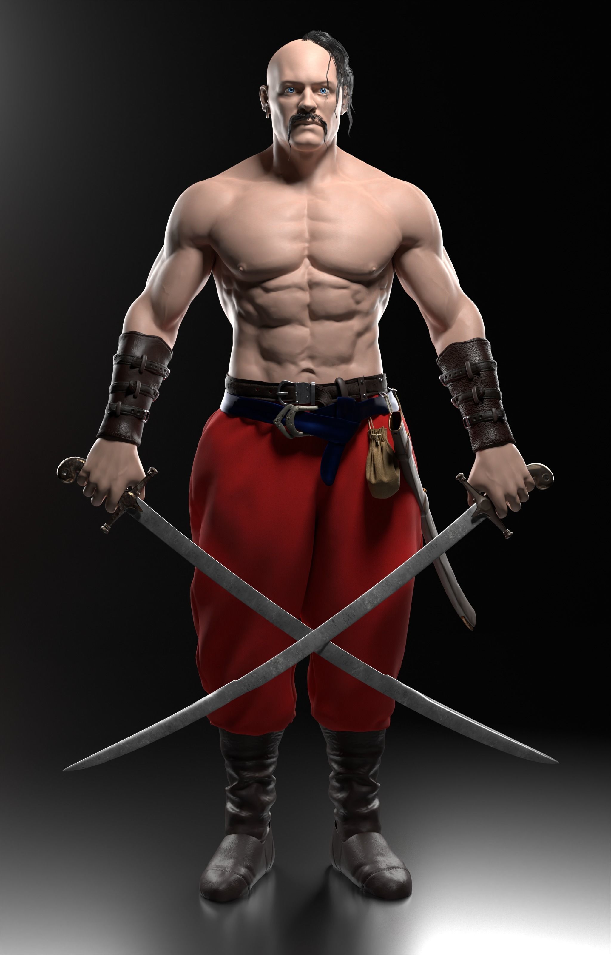 Ukrainian cossack 3D model_4
