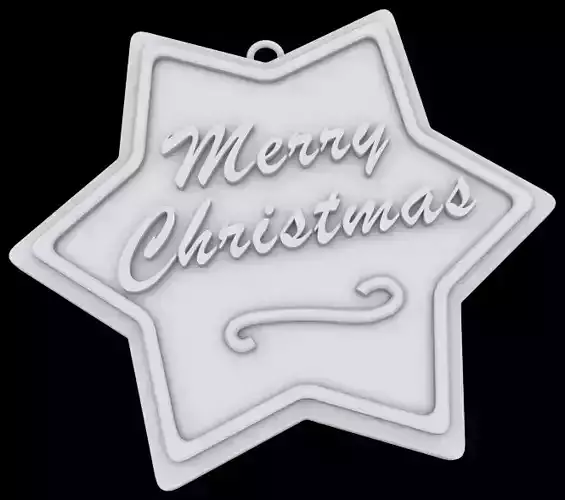 Merry Christmas ornament 3D print model