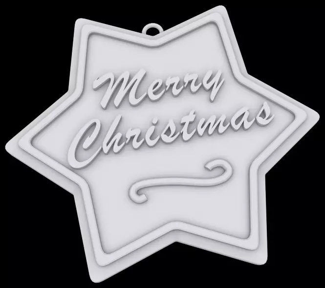 Merry Christmas ornament 3D print model_0
