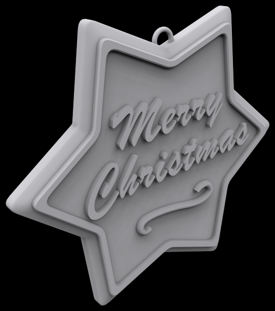 Merry Christmas ornament 3D print model_1