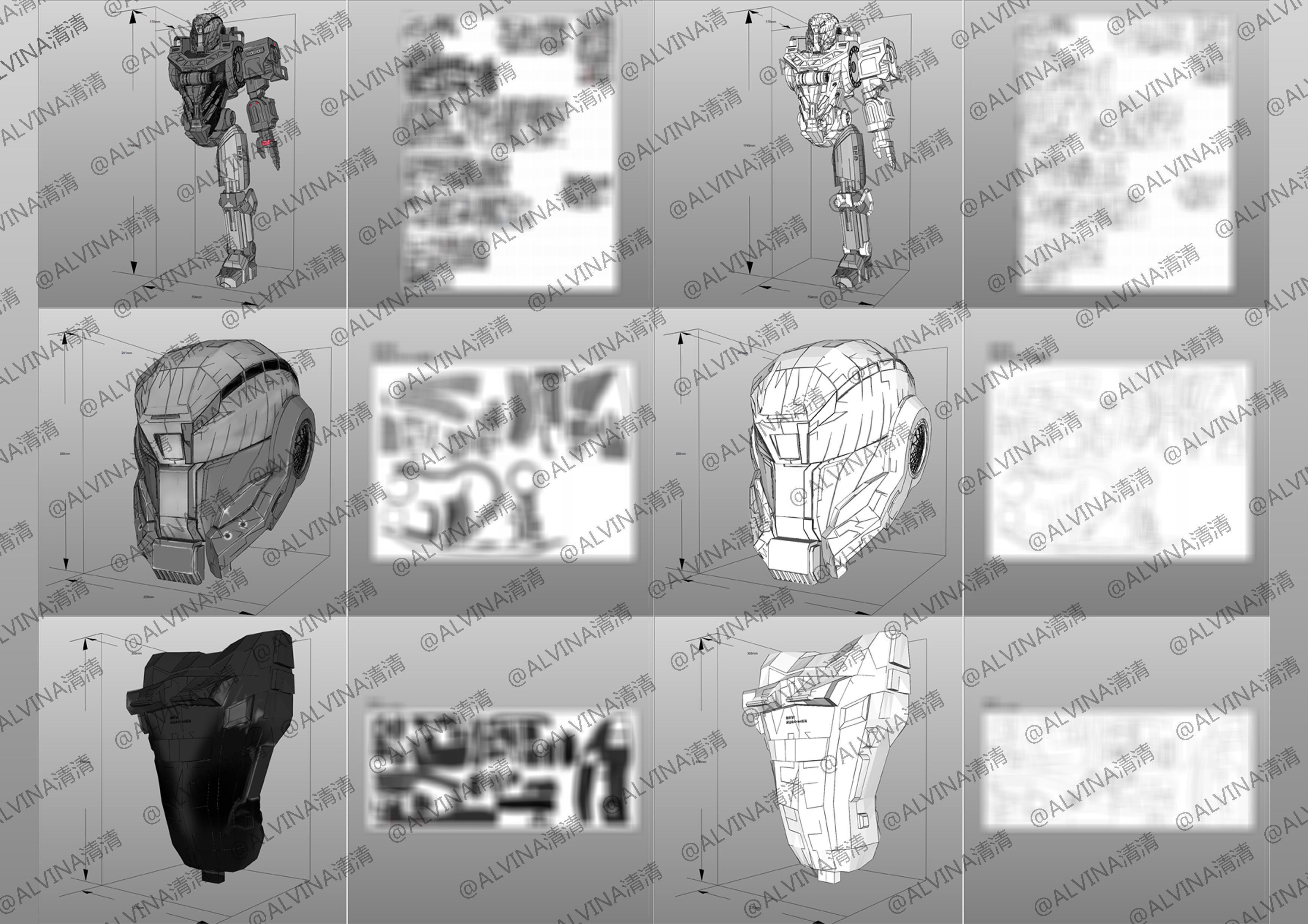 Incarnation - MU-2 Heavy Duty Mecha Armor - DIY Cosplay Pepakura Low-poly 3D model_4