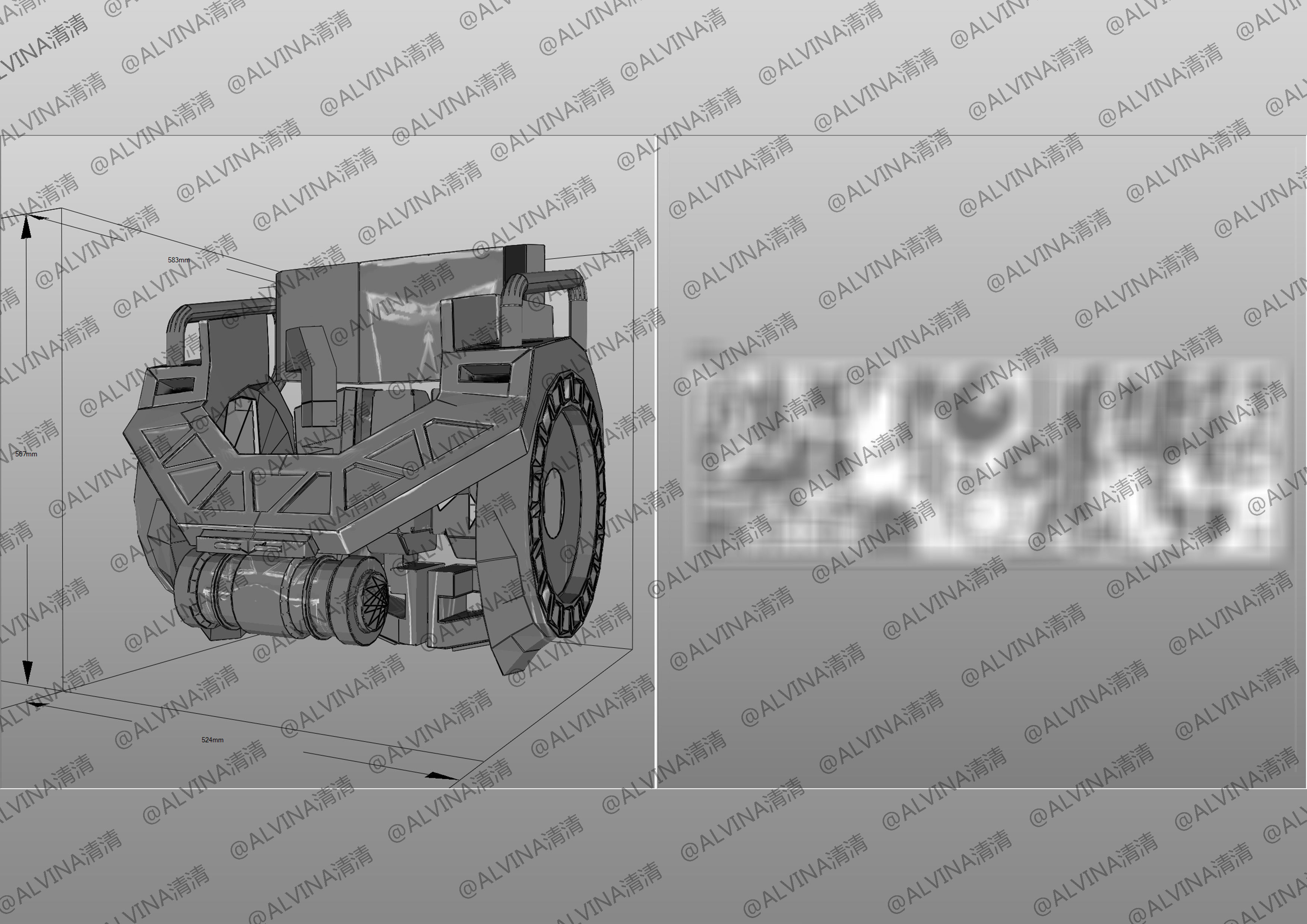 Incarnation - MU-2 Heavy Duty Mecha Armor - DIY Cosplay Pepakura Low-poly 3D model_14