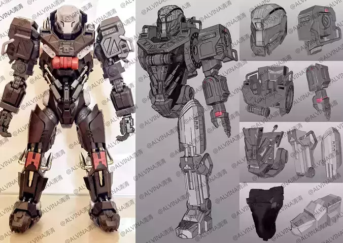 Incarnation - MU-2 Heavy Duty Mecha Armor - DIY Cosplay Pepakura Low-poly 3D model