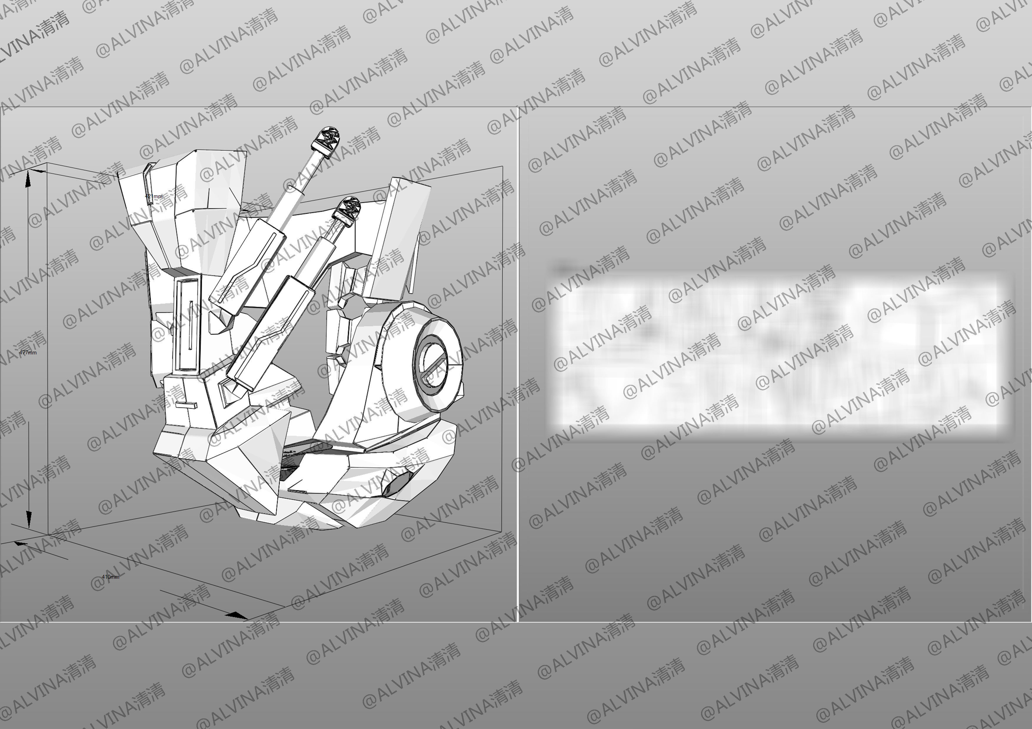 Incarnation - MU-2 Heavy Duty Mecha Armor - DIY Cosplay Pepakura Low-poly 3D model_17