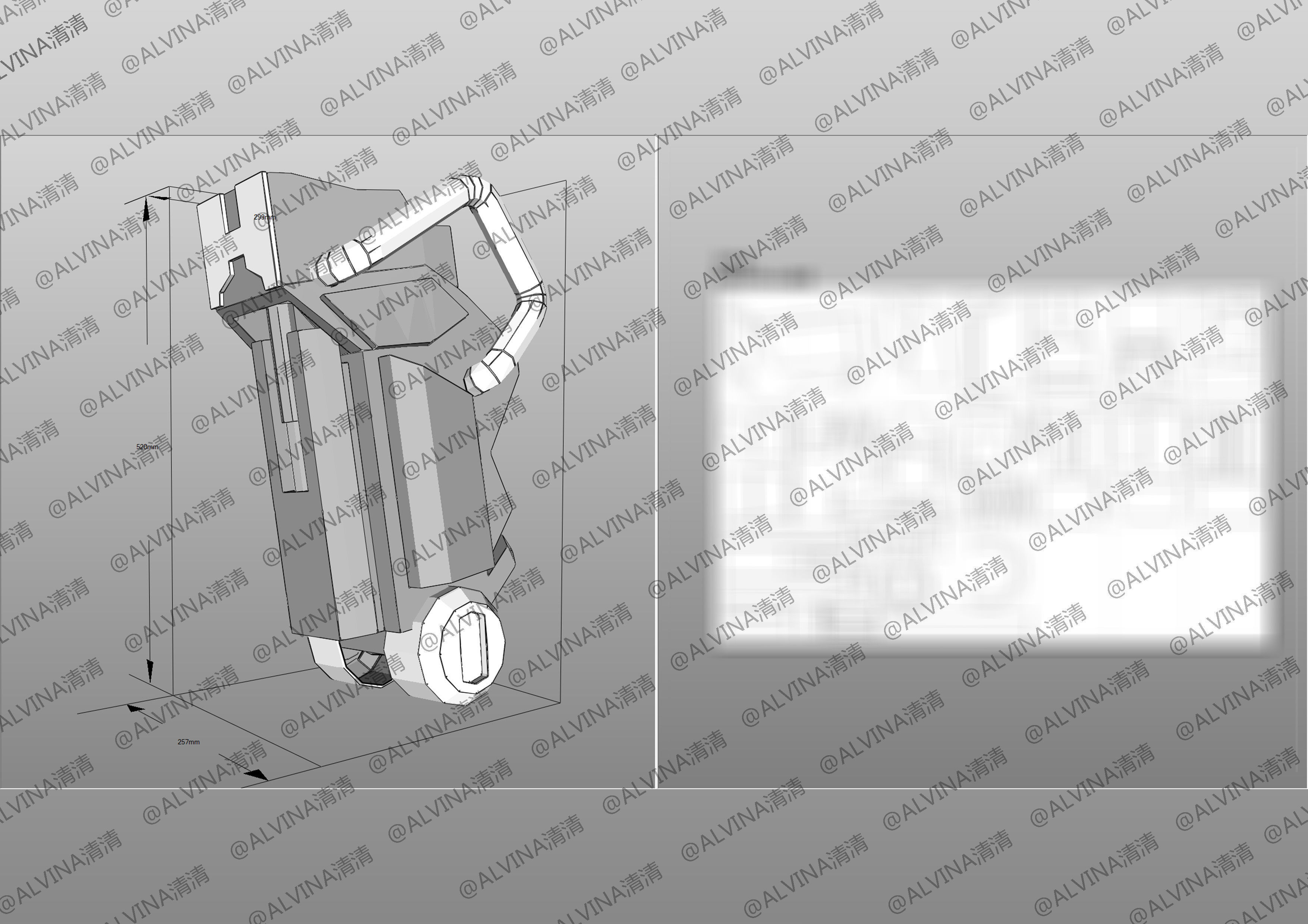 Incarnation - MU-2 Heavy Duty Mecha Armor - DIY Cosplay Pepakura Low-poly 3D model_25