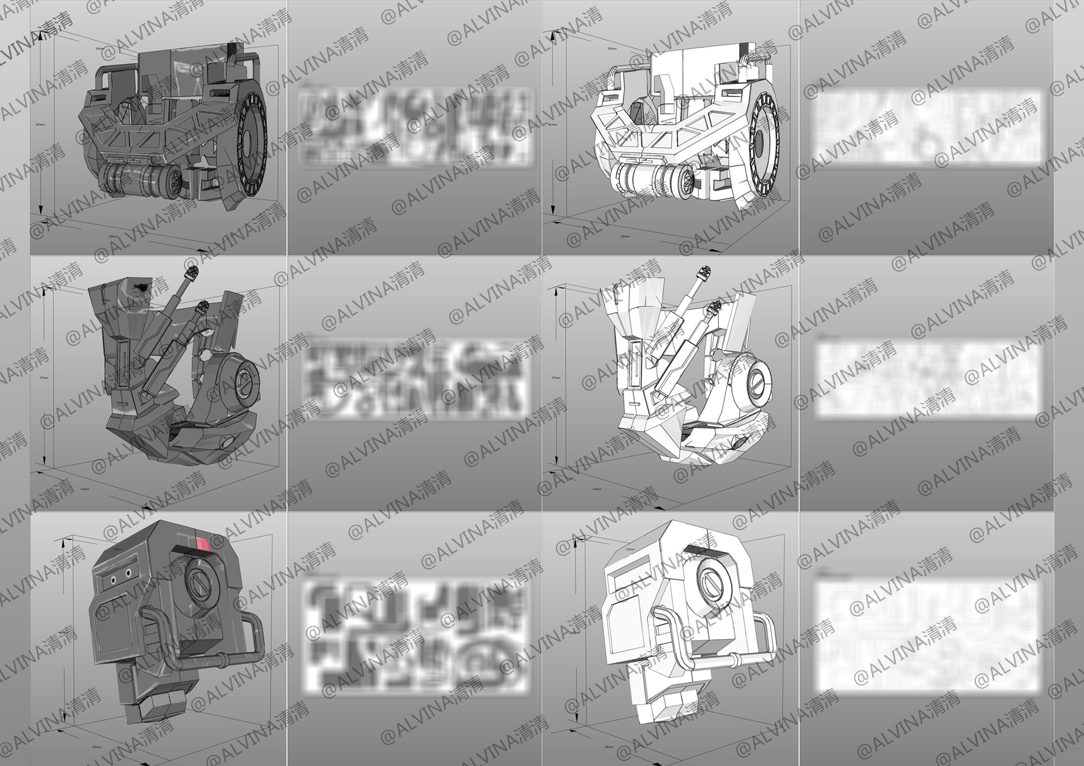 Incarnation - MU-2 Heavy Duty Mecha Armor - DIY Cosplay Pepakura Low-poly 3D model_5