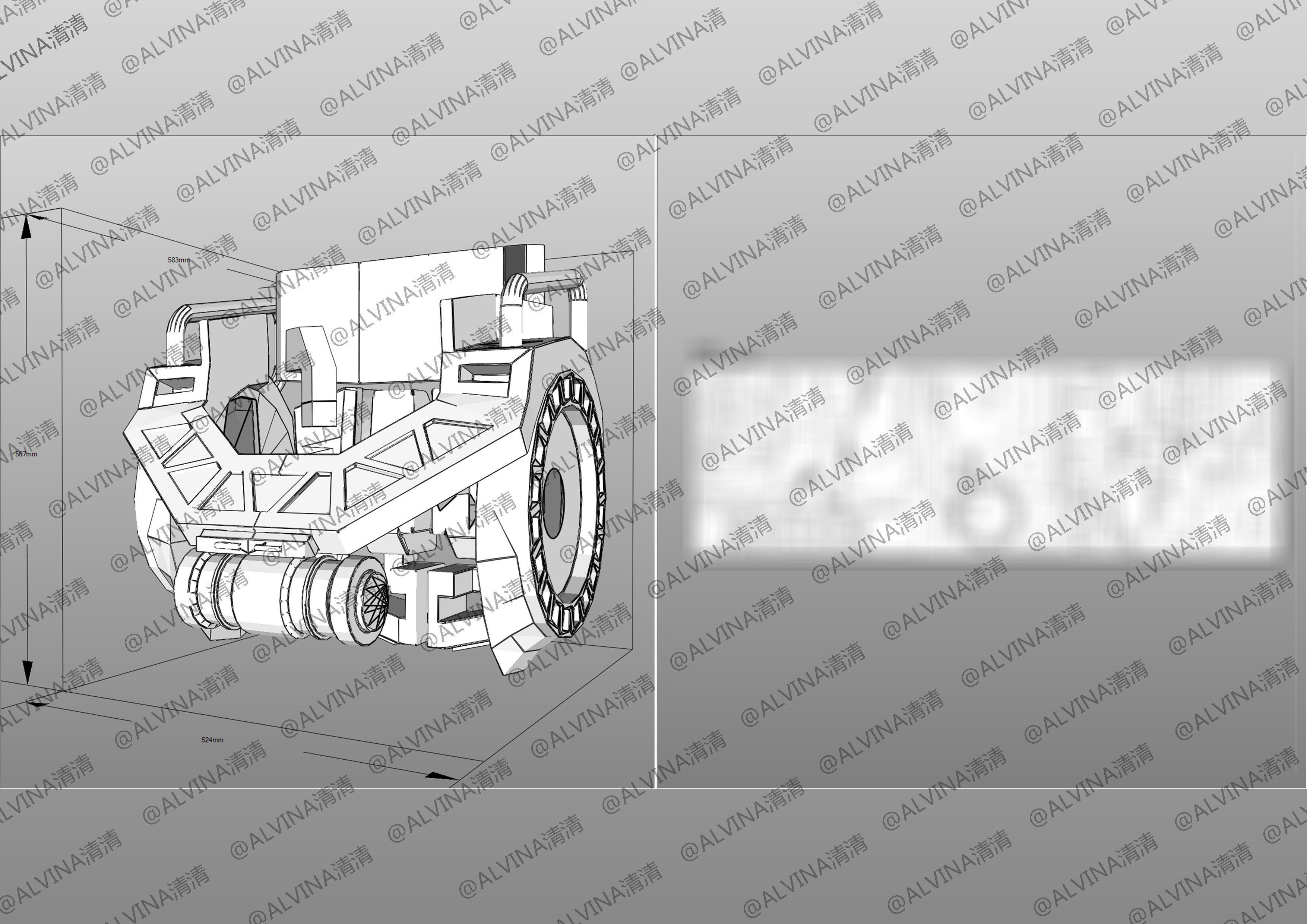 Incarnation - MU-2 Heavy Duty Mecha Armor - DIY Cosplay Pepakura Low-poly 3D model_15