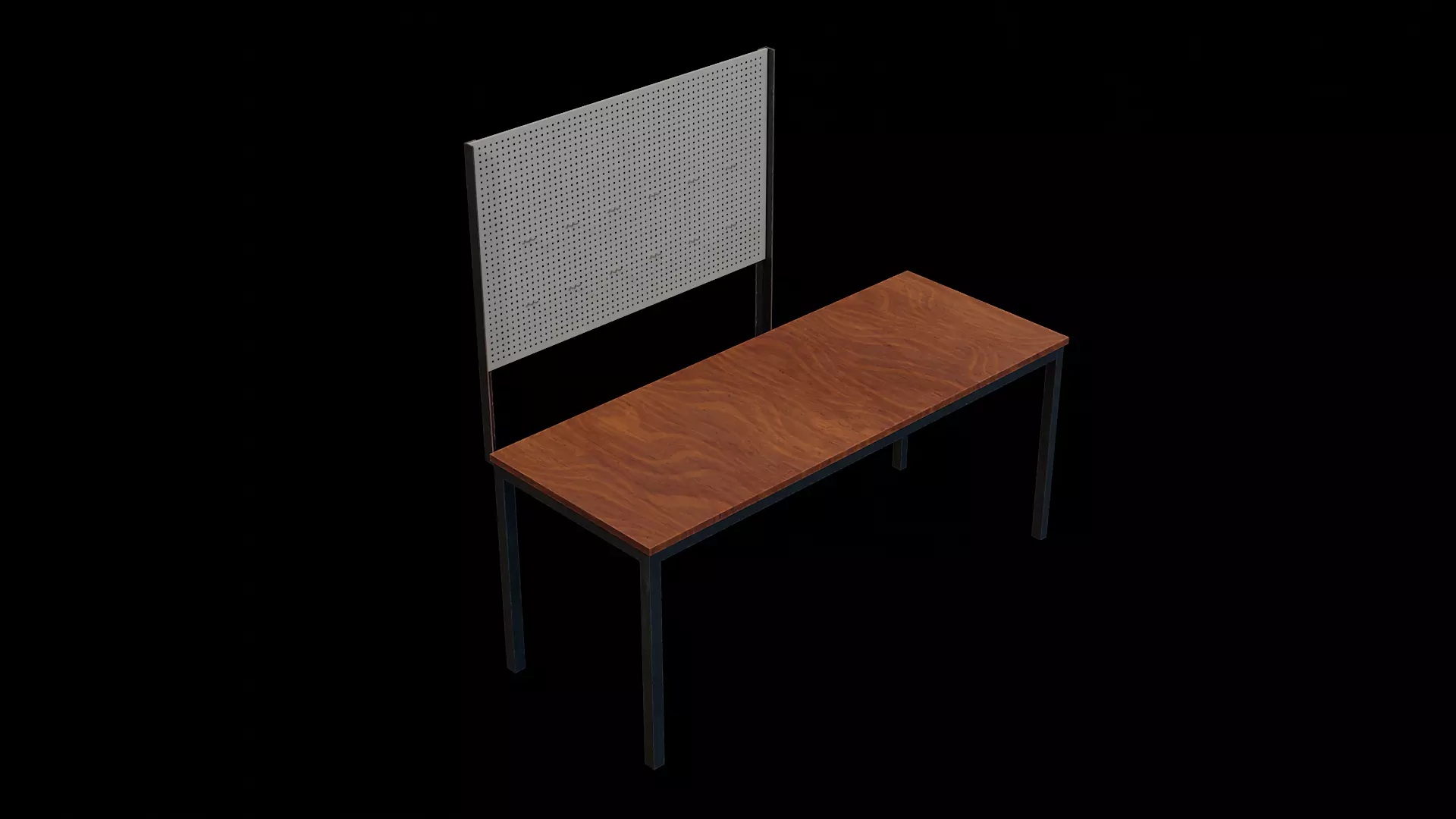 Garage Workbench Table with Pegboard Low-poly 3D model