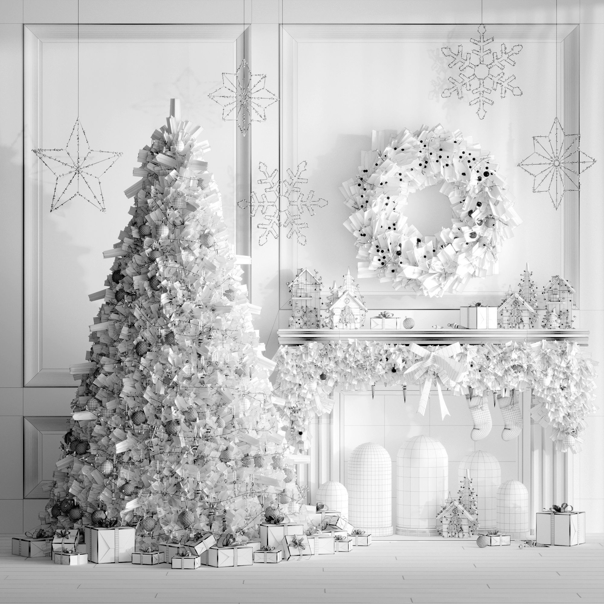Christmas set 3D model_5