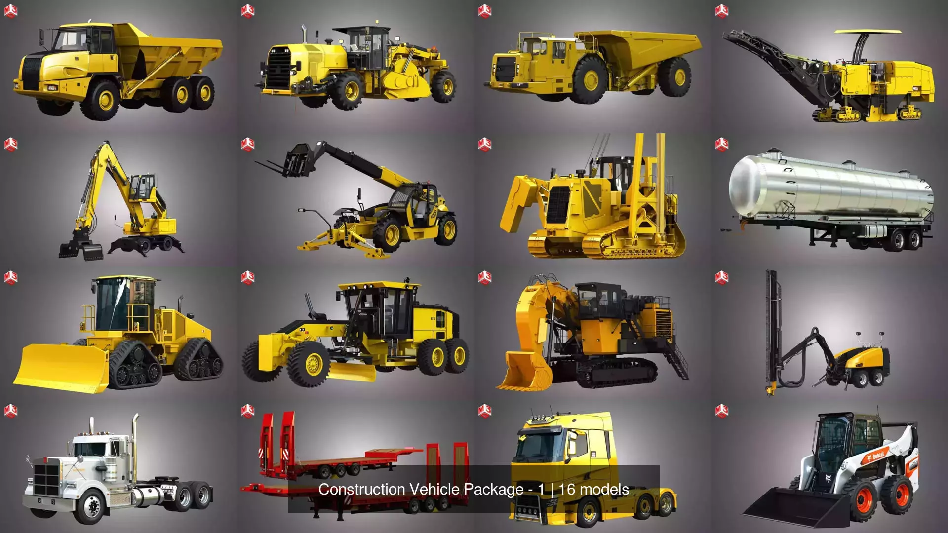 Construction Vehicle Package - 1 3D Model Collection_11