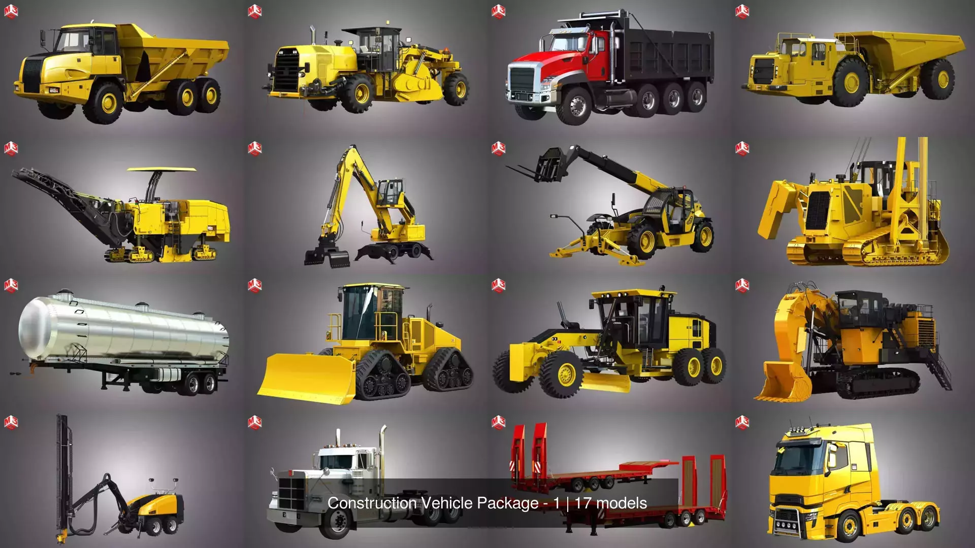 Construction Vehicle Package - 1 3D Model Collection_10