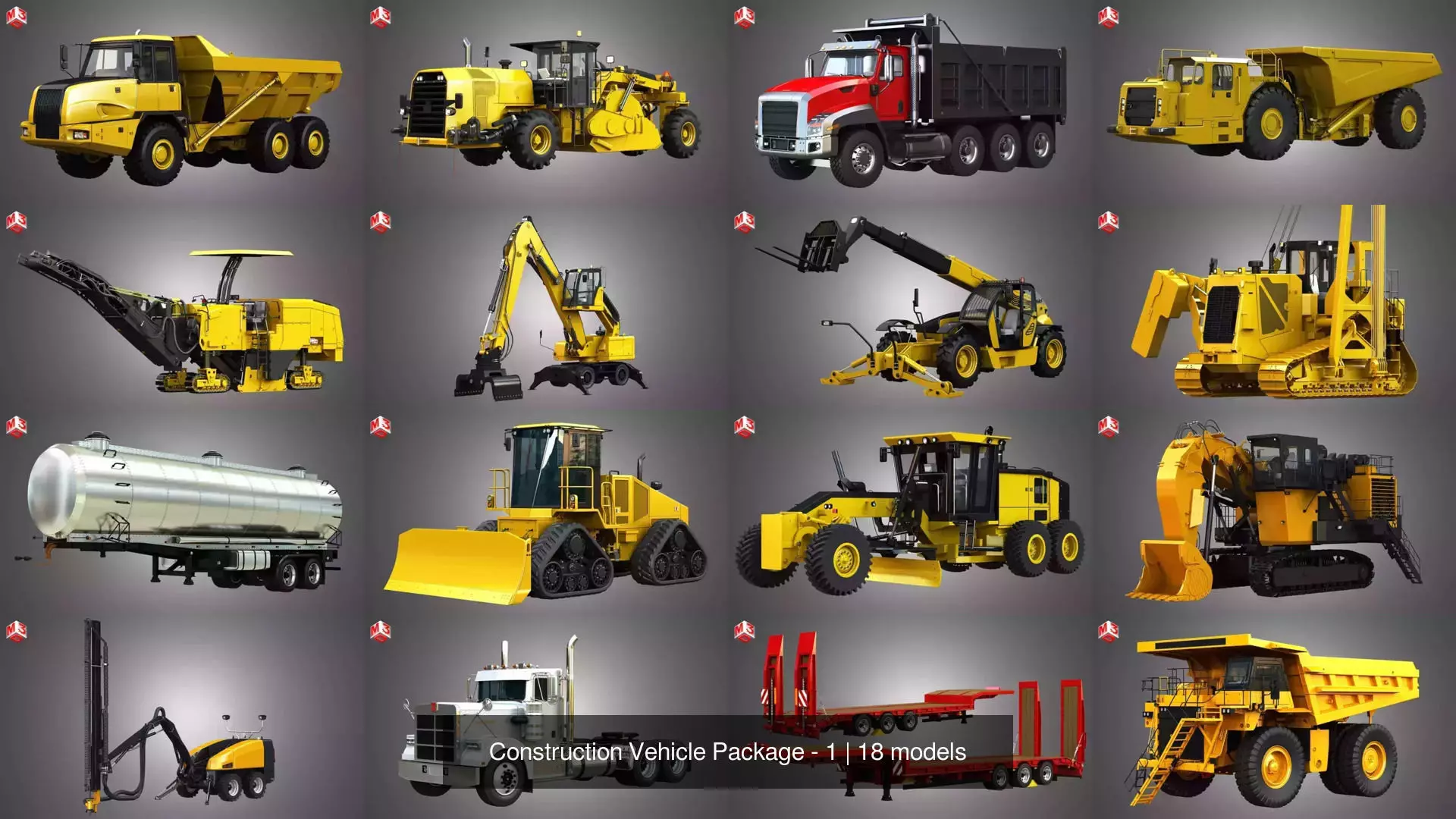 Construction Vehicle Package - 1 3D Model Collection_9