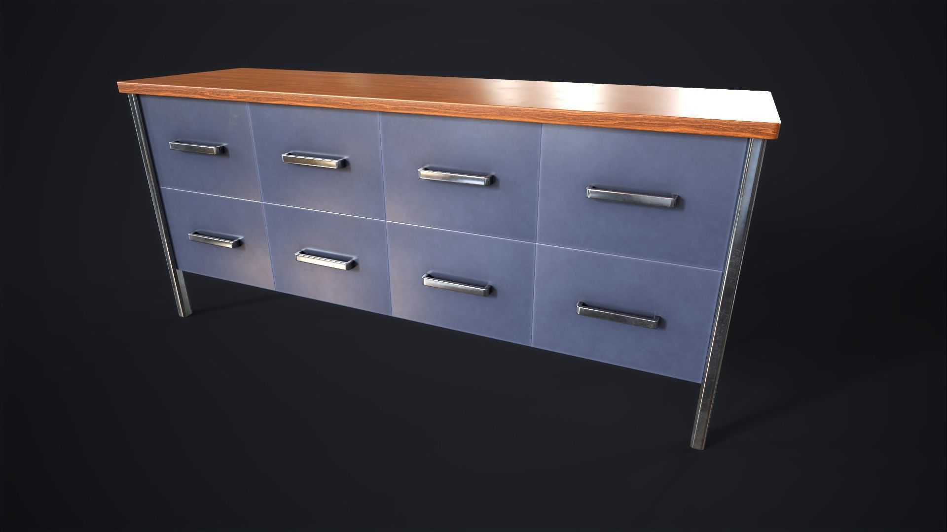 Office lockers with drawers Low-poly 3D model_11