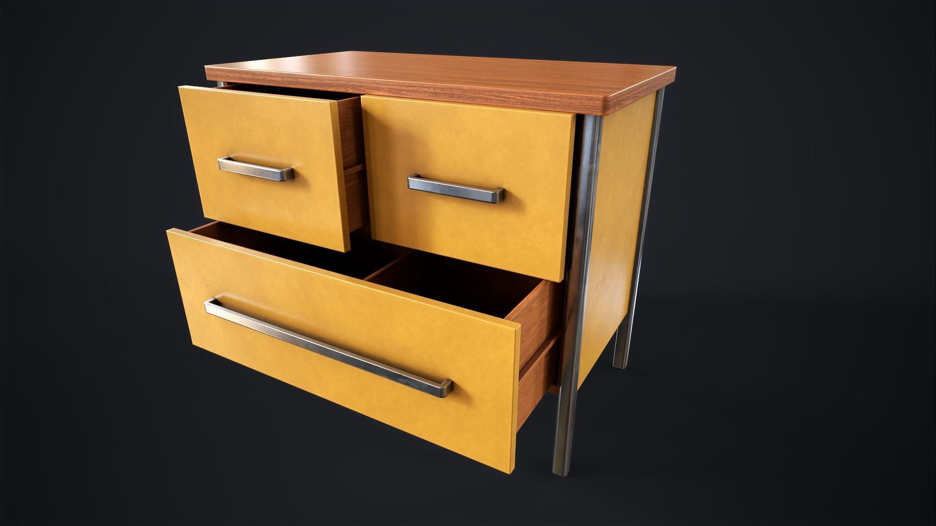 Office lockers with drawers Low-poly 3D model_10