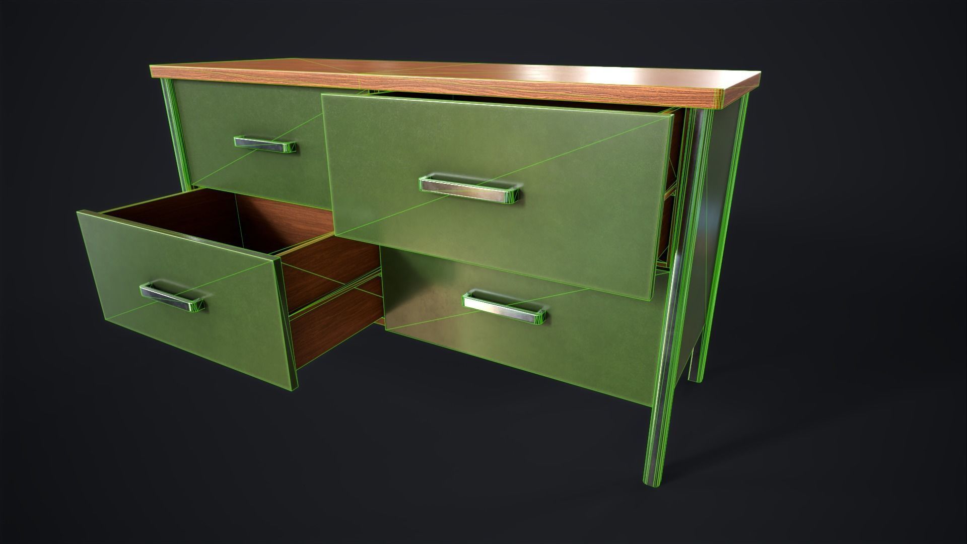 Office lockers with drawers Low-poly 3D model_17