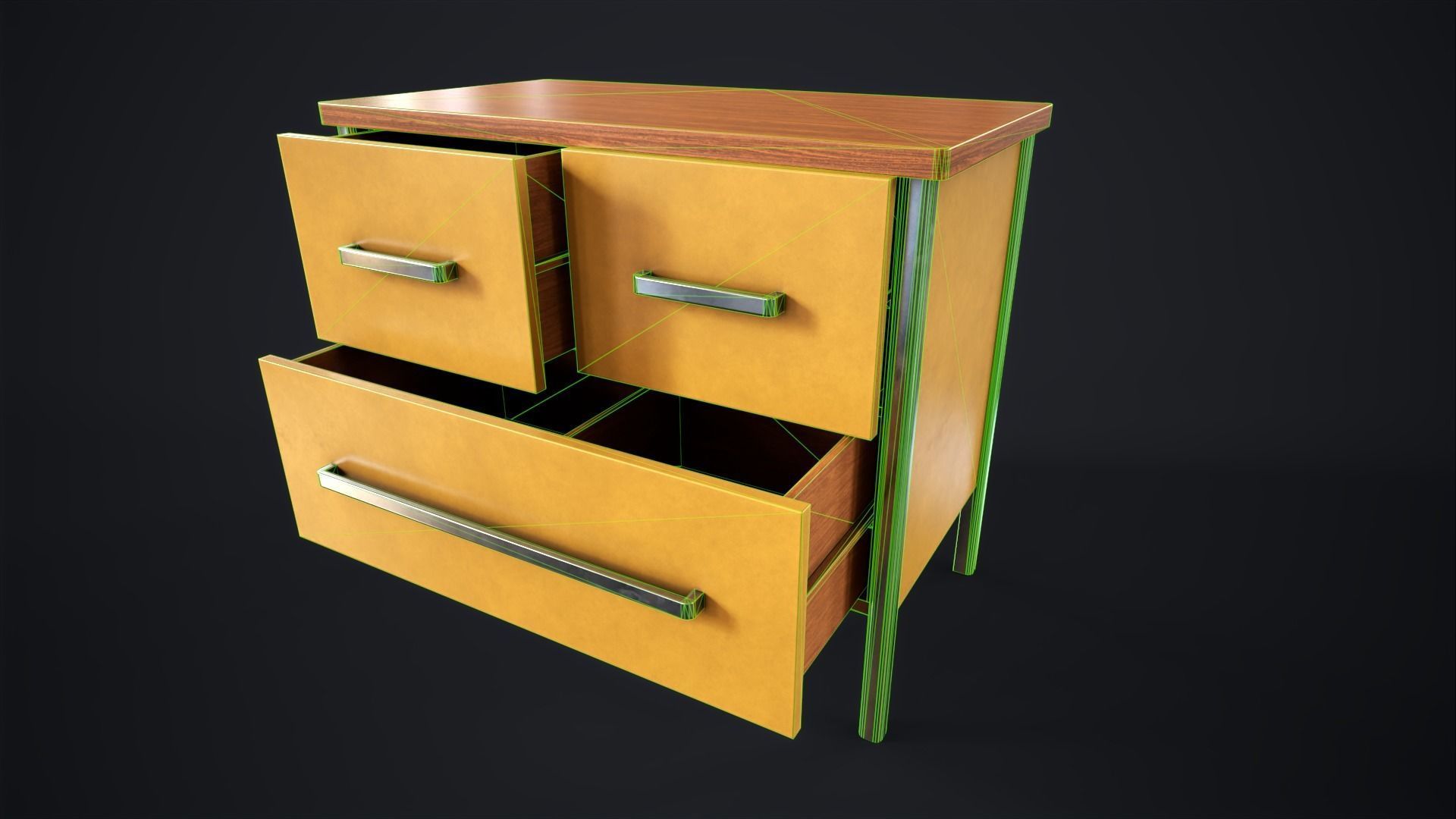 Office lockers with drawers Low-poly 3D model_16