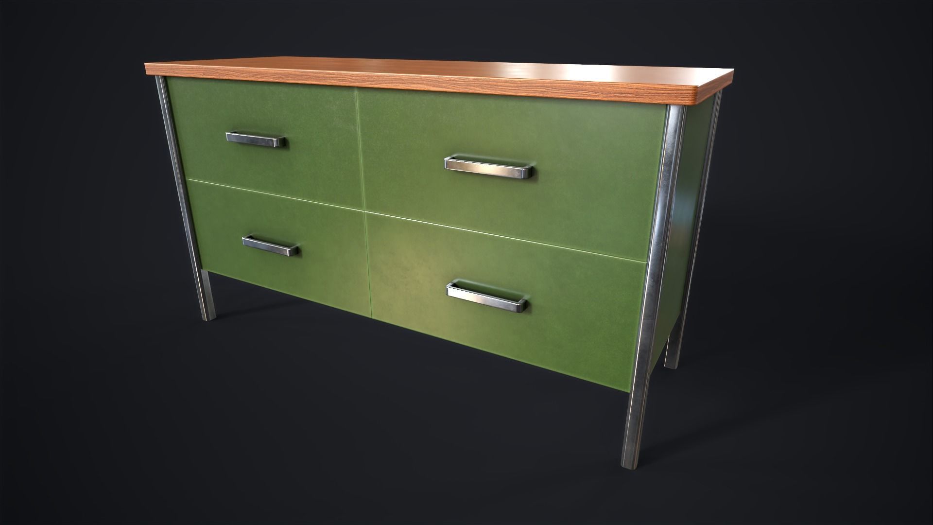 Office lockers with drawers Low-poly 3D model_12