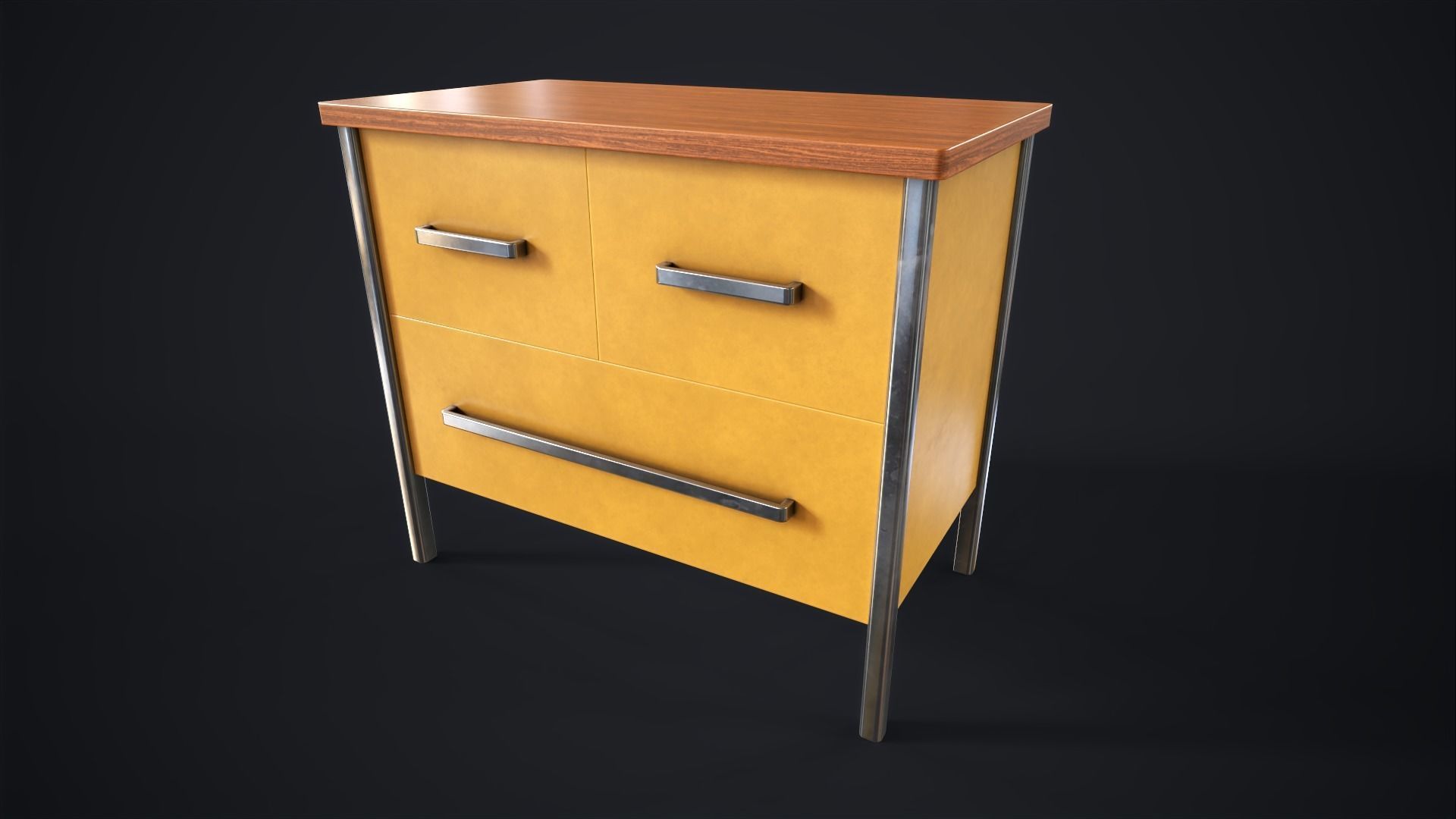 Office lockers with drawers Low-poly 3D model_14