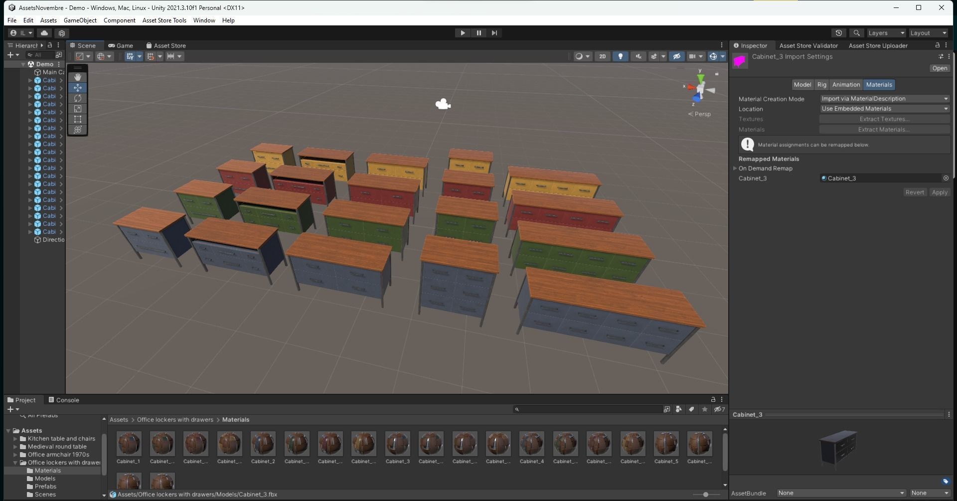 Office lockers with drawers Low-poly 3D model_5