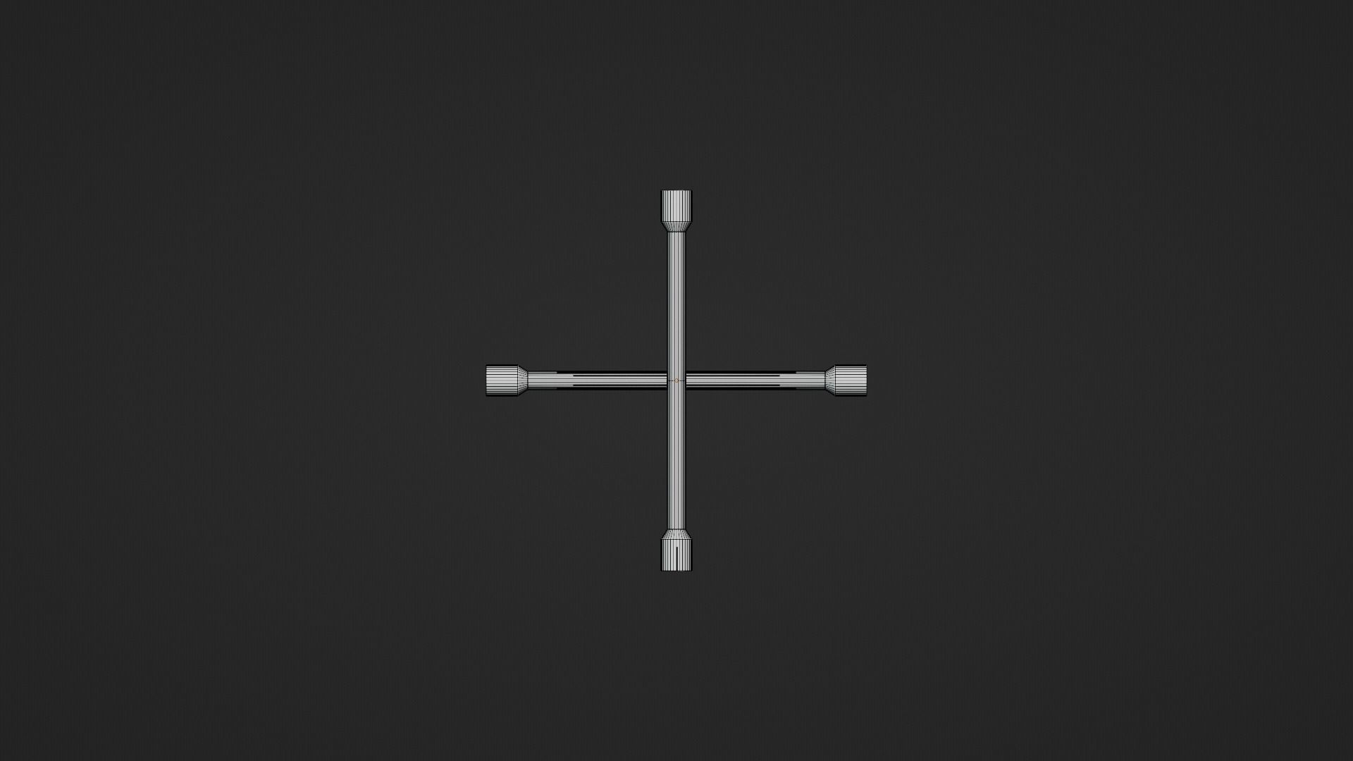 Lug Wrench Low-poly 3D model_17