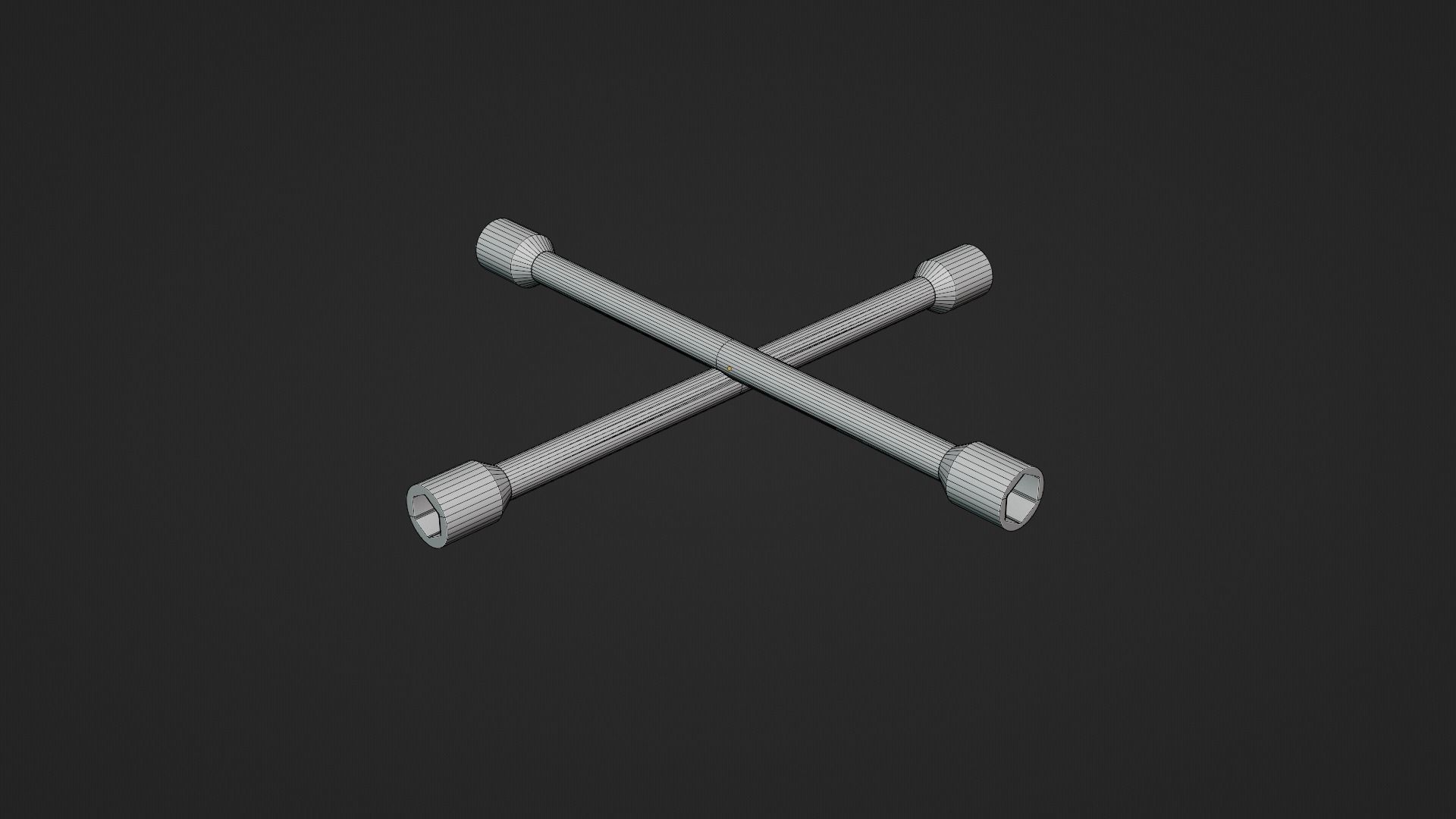 Lug Wrench Low-poly 3D model_9