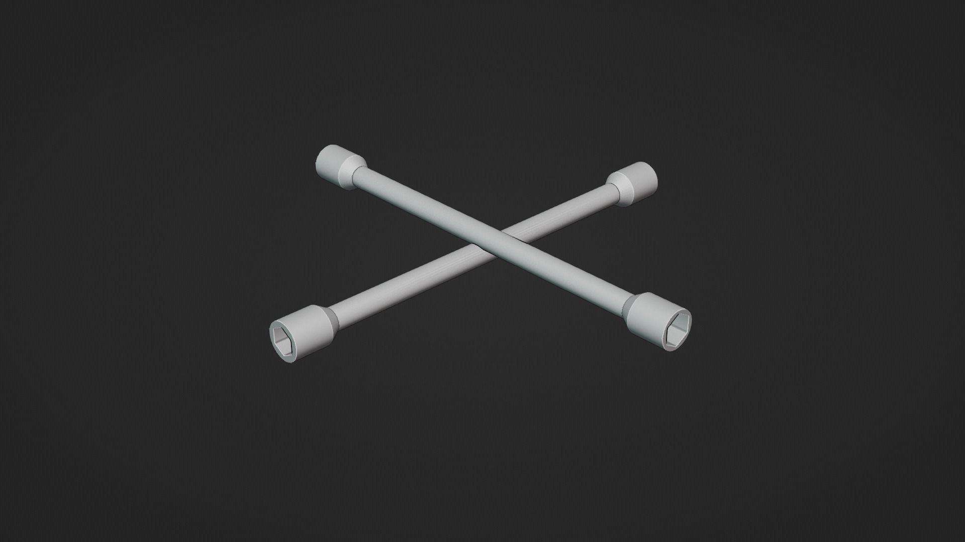 Lug Wrench Low-poly 3D model_8