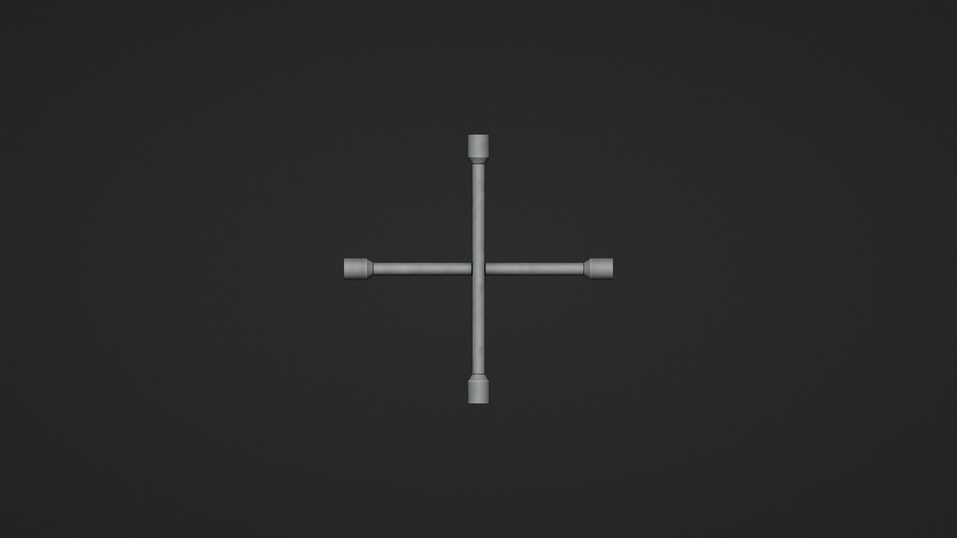 Lug Wrench Low-poly 3D model_5