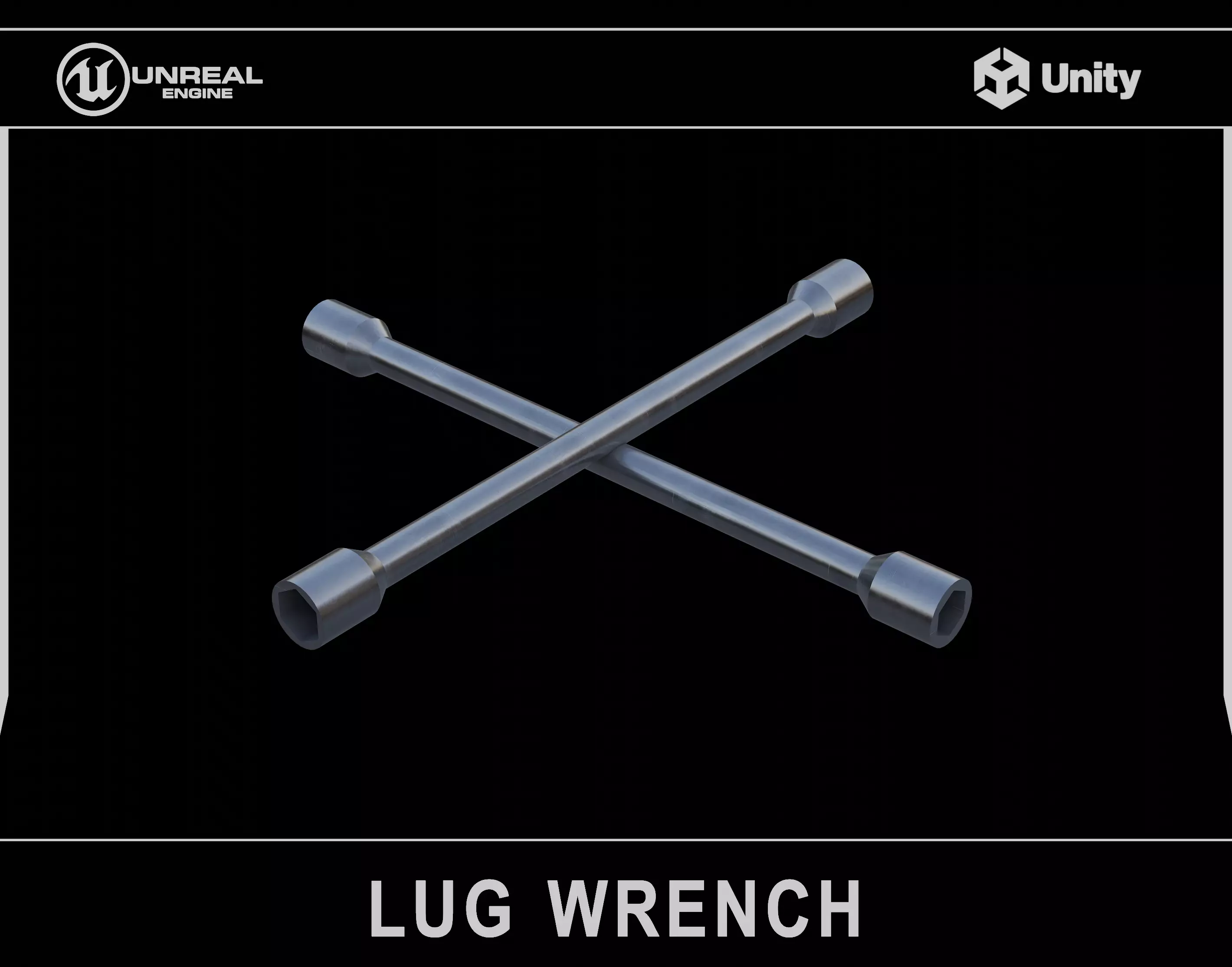 Lug Wrench Low-poly 3D model_0