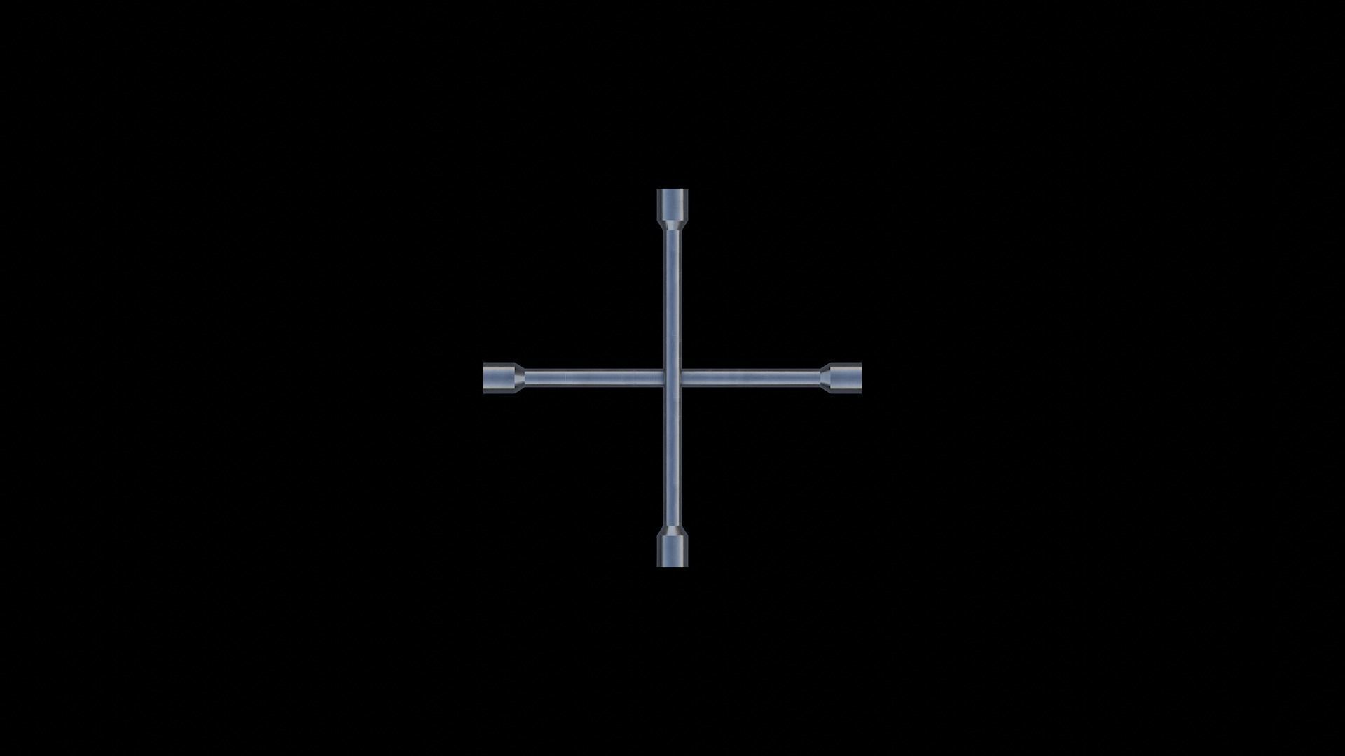 Lug Wrench Low-poly 3D model_2