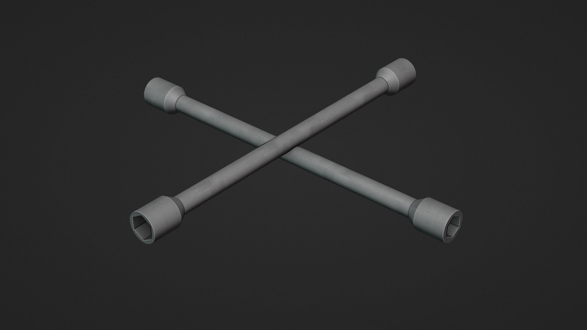 Lug Wrench Low-poly 3D model_7