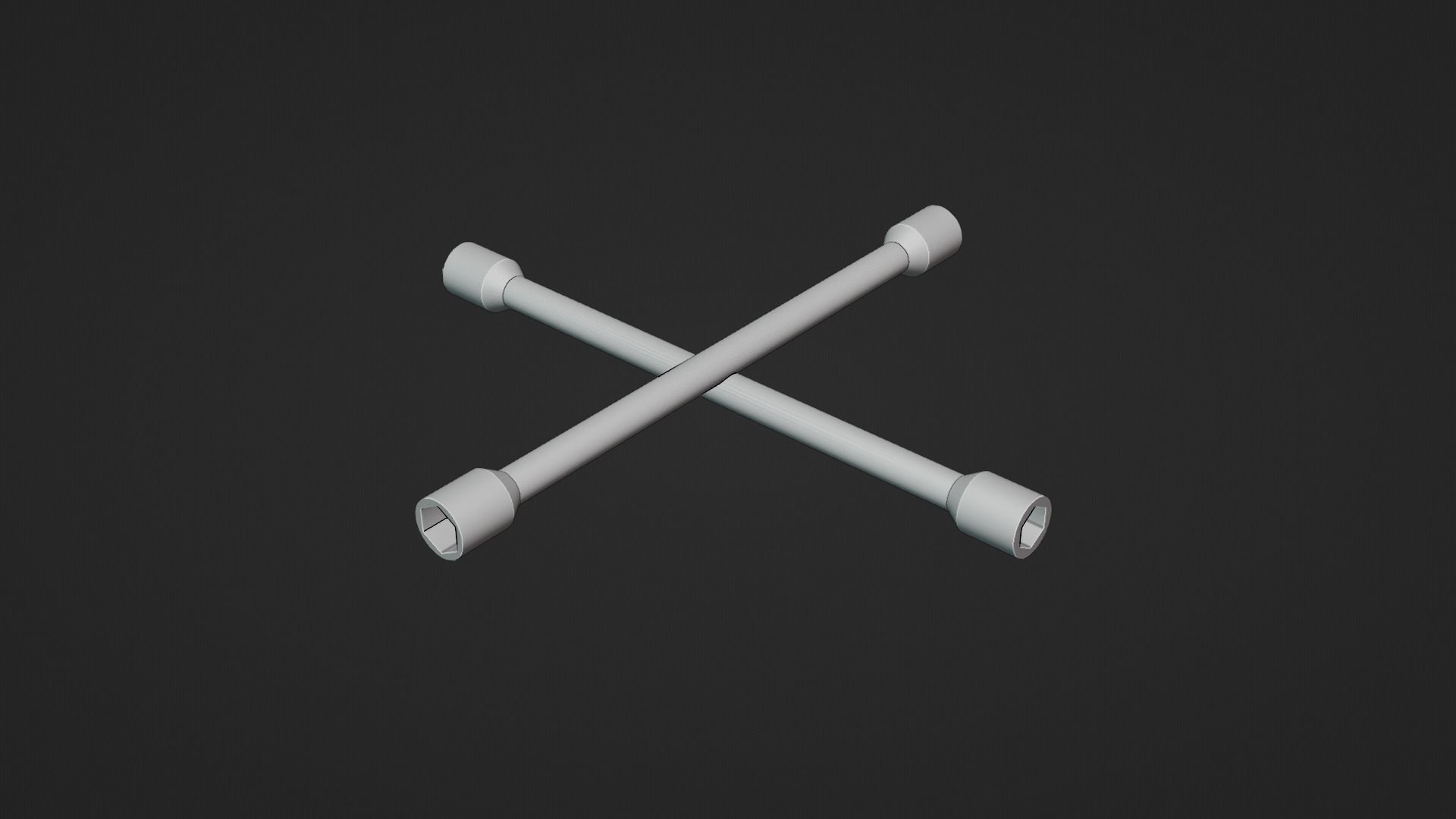 Lug Wrench Low-poly 3D model_12