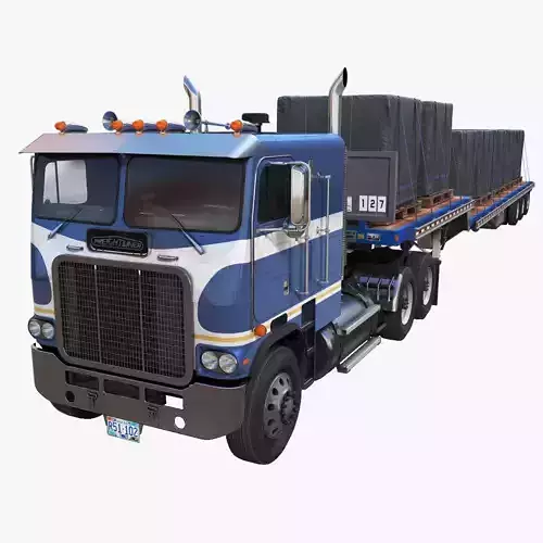 Freightliner Powerliner dropdeck trailer