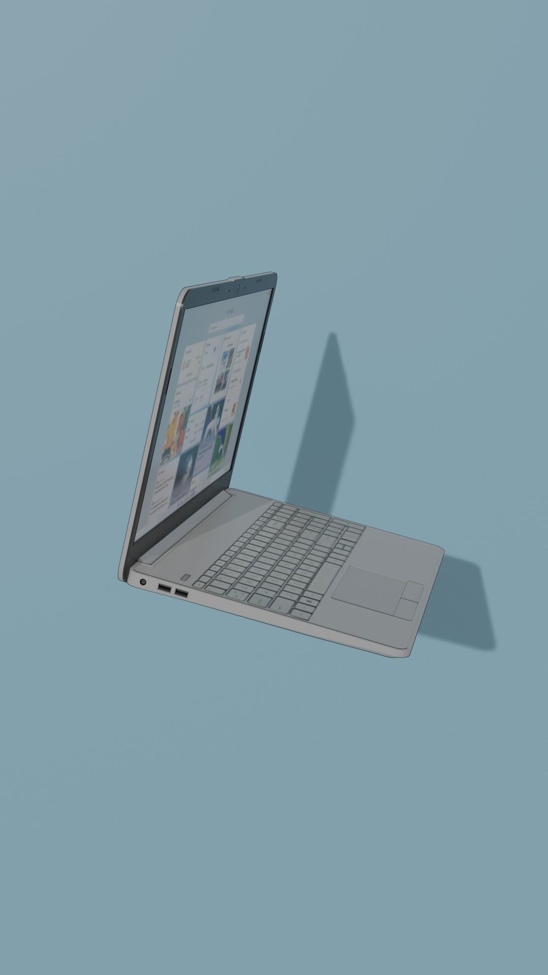 HP Laptop 3D Model Low-poly 3D model_4