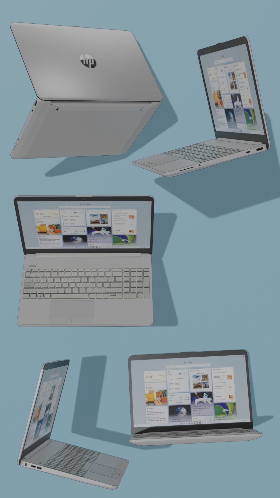 HP Laptop 3D Model Low-poly 3D model_5