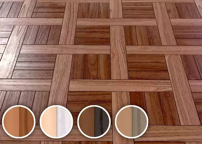 wooden parquet tile PBR Texture 006