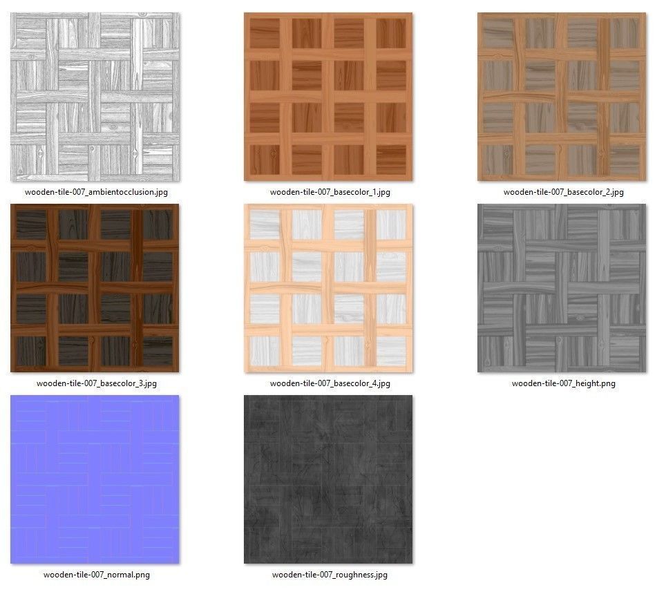 wooden parquet tile PBR Texture 006 Texture_14