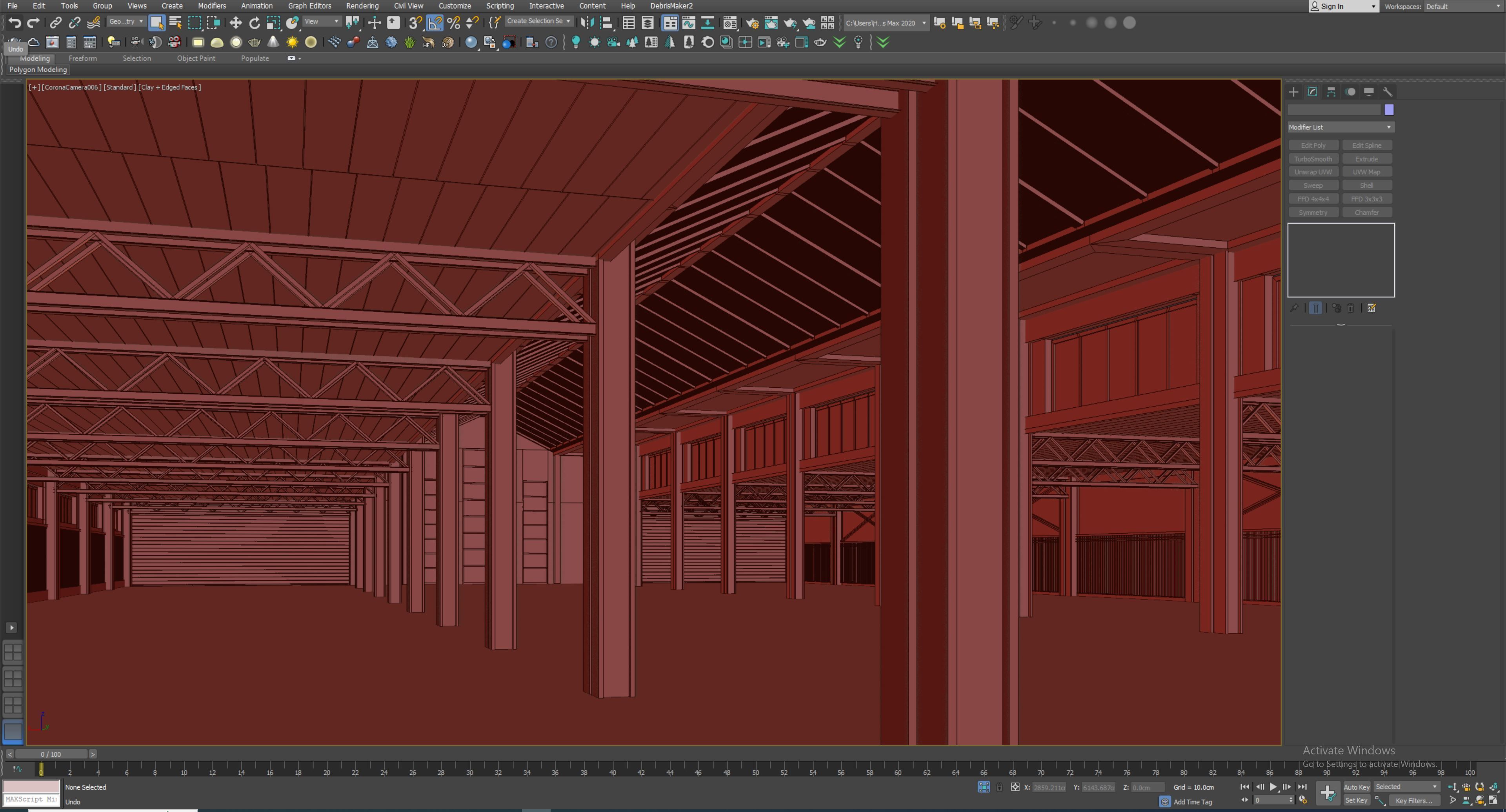 low poly warehouse 17 Low-poly 3D model_13