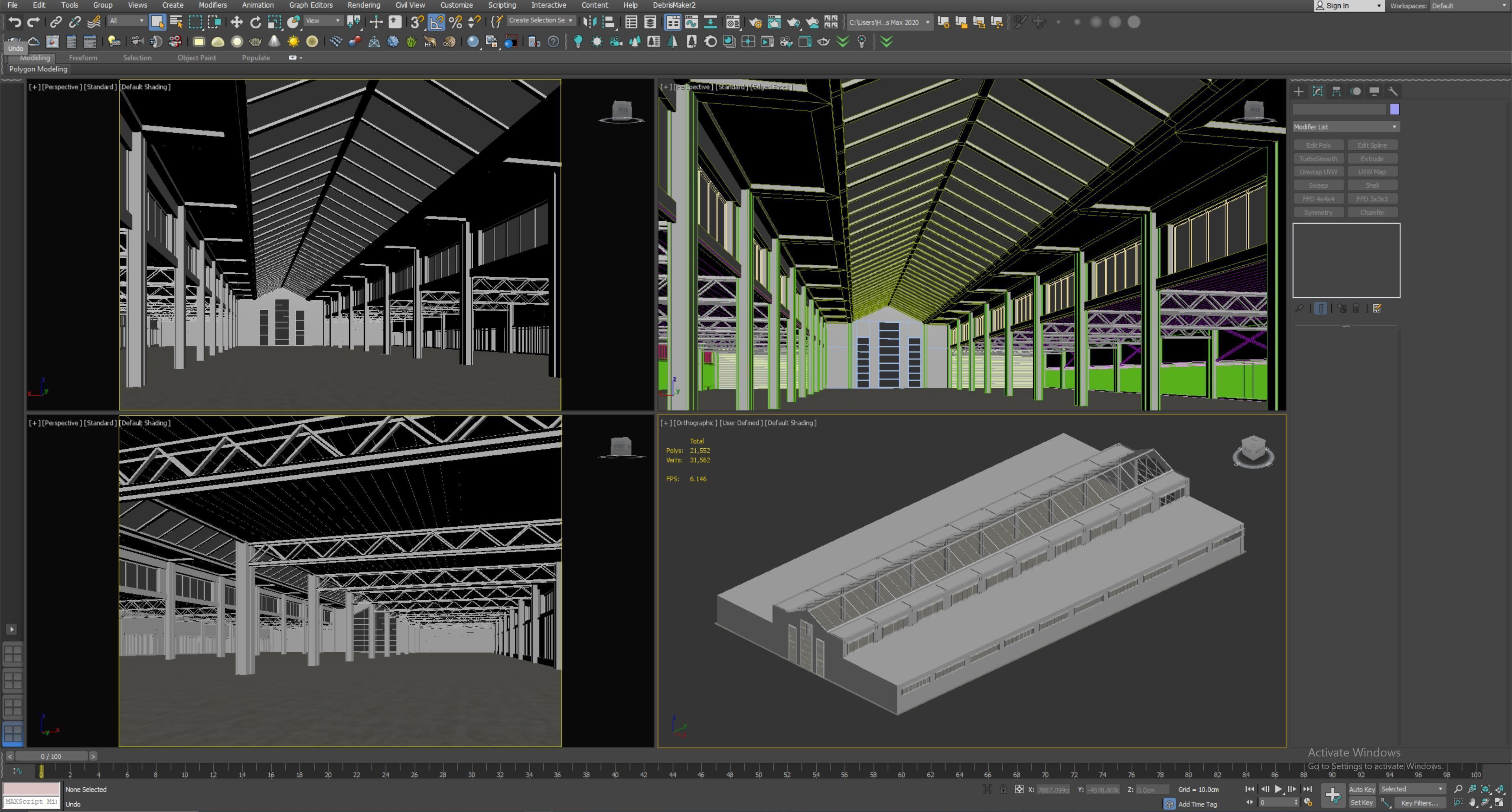 low poly warehouse 17 Low-poly 3D model_7