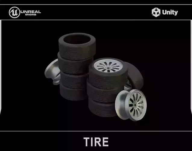 Car Tire and Rim Stack