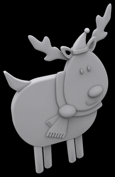 Reindeer ornament 3D print model_1