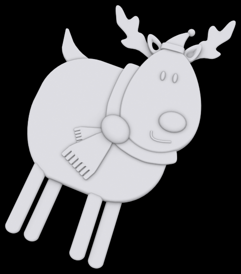 Reindeer ornament 3D print model_2