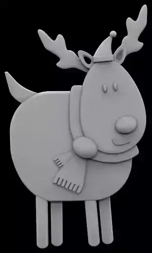 Reindeer ornament 3D print model
