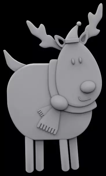 Reindeer ornament 3D print model_0
