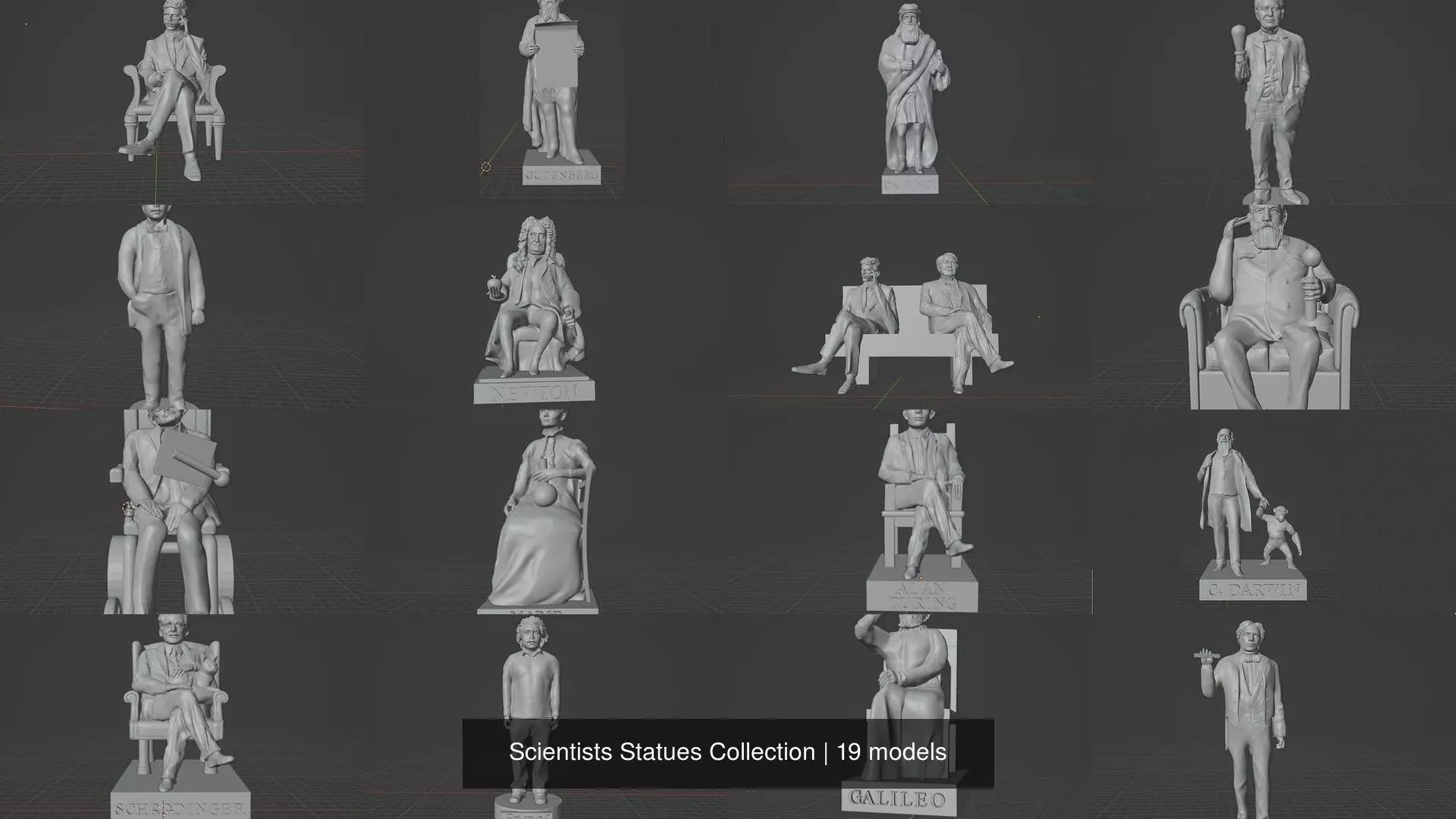 Scientists Statues Collection _0