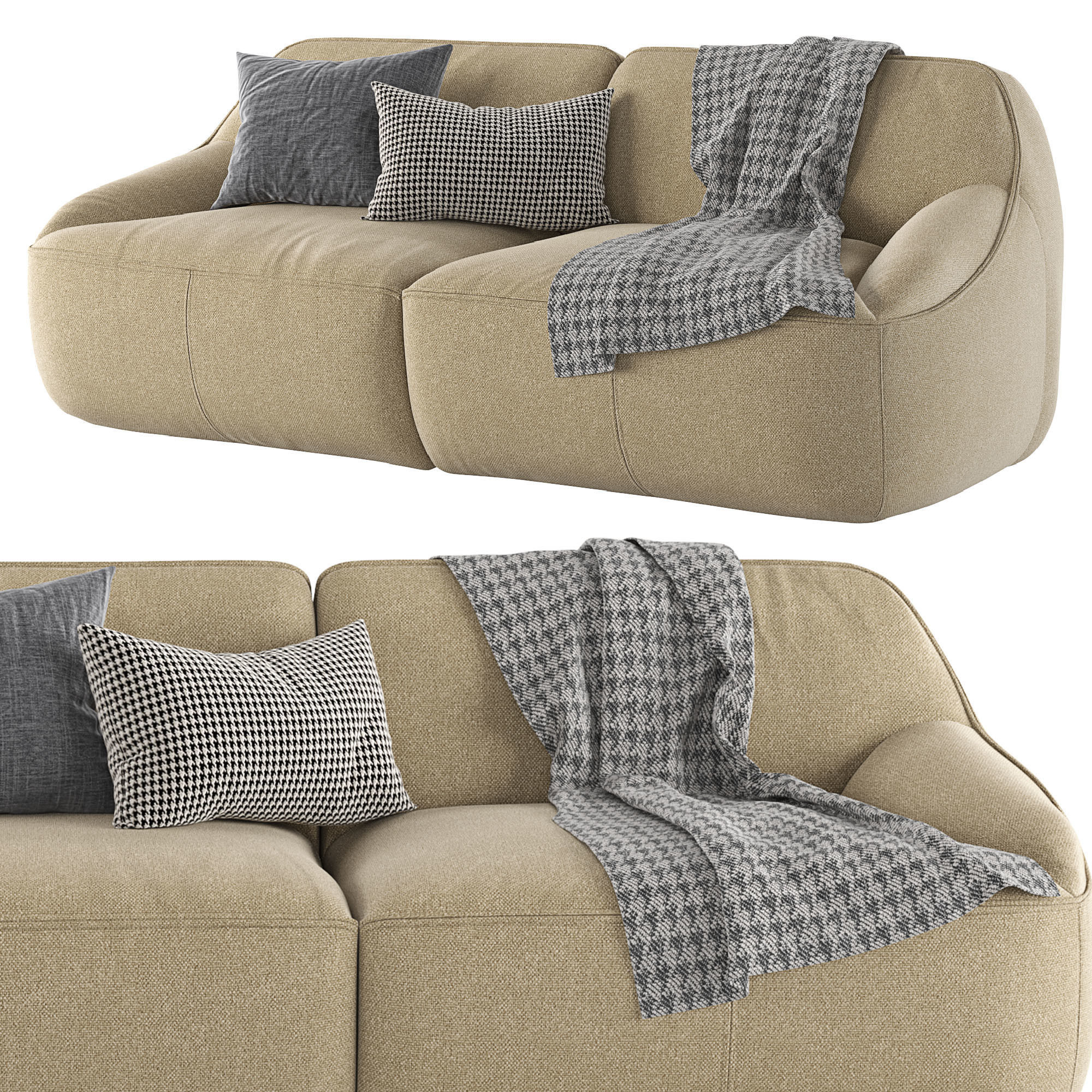 Sofa LXR26 Nivti 2 Seater by Leolux Lx 3D model_4