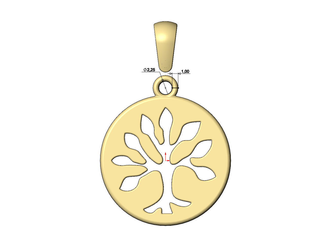 Round tree of life engraving pendant and charm 3D print model_7