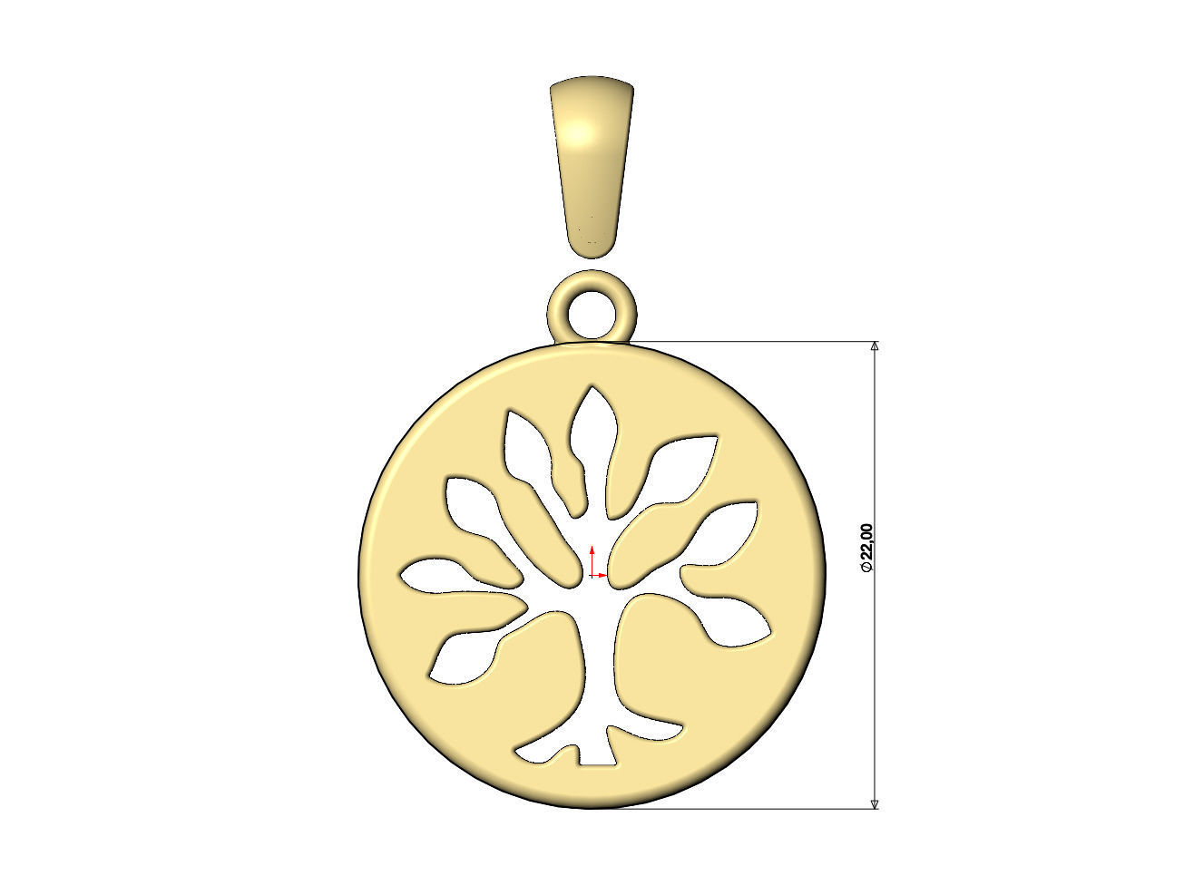 Round tree of life engraving pendant and charm 3D print model_6