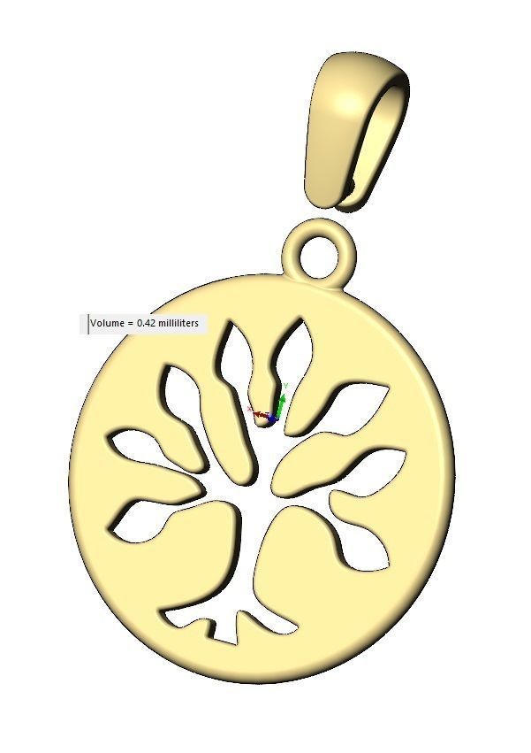 Round tree of life engraving pendant and charm 3D print model_15